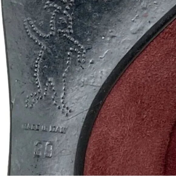 Marni Y2K Wine Suede Peep Toe Slingback Platform Wedges - Size 8.5 - Picture 7 of 7